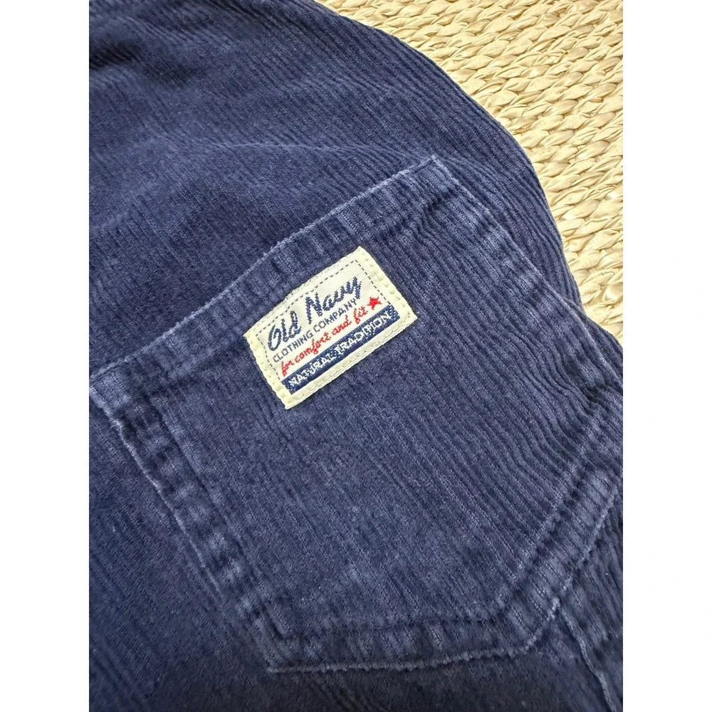 Old Navy Baby Navy Blue Corduroy Overalls 12-18 Months Cotton y2k vintage infant